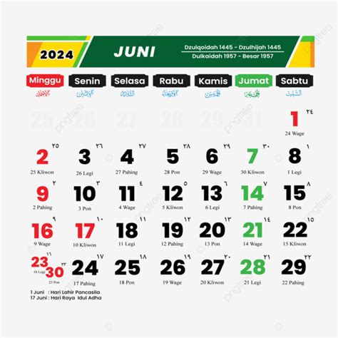 kalender bulan jun 2024